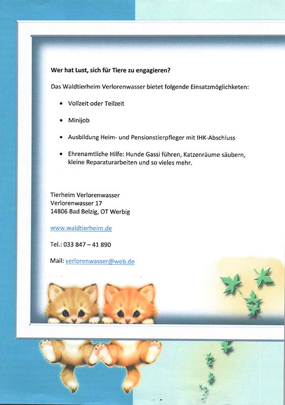 arbeiten mit tieren